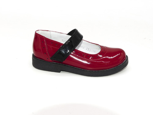 Туфли Sandalik красные с черной пряжкой Фото 5