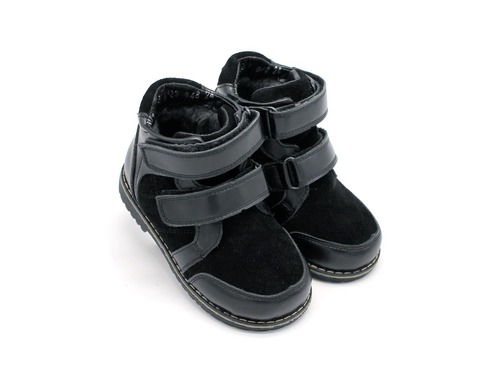 Ботинки Sandalik для мальчиков черные с липучками Фото 1