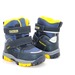 Термо ботинки Сказка для мальчиков синие с желтыми вставками.