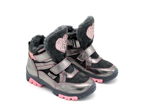 Ботинки Sandalik для девочек цвета никель. Фото 3