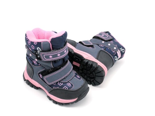 Термо ботинки Tom M для девочек серо-розовые Фото 2