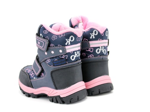 Термо ботинки Tom M для девочек серо-розовые Фото 4