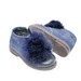 Ботинки Sandalik для девочек синие с мехом.