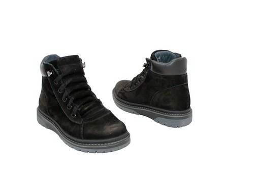 Ботинки Sandalik для мальчиков черного цвета утеплённые Фото 2