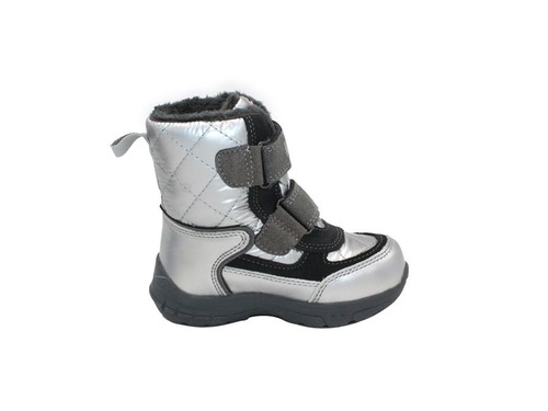 Мембранные ботинки Krokky для девочек серебряного цвета. Фото 4
