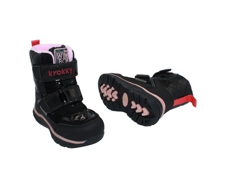 Мембранные ботинки Krokky для девочек чёрного цвета. Фото 2