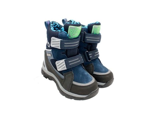 Мембранные ботинки Krokky для мальчиков сине-чёрного цвета. Фото 1