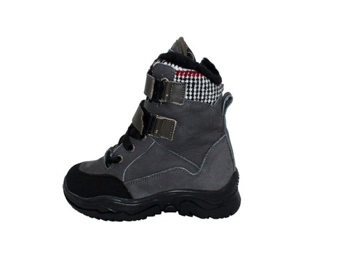 Ботинки Sandalik для мальчиков чёрно-серого цвета на меху Фото 3