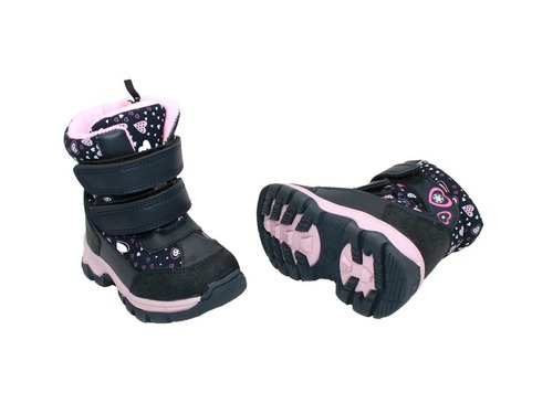 Термо ботинки C.Луч для девочек фиолетовые с  сердечками. Фото 2