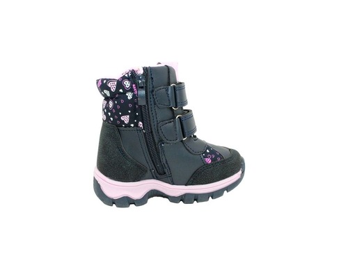 Термо ботинки C.Луч для девочек фиолетовые с  сердечками. Фото 4
