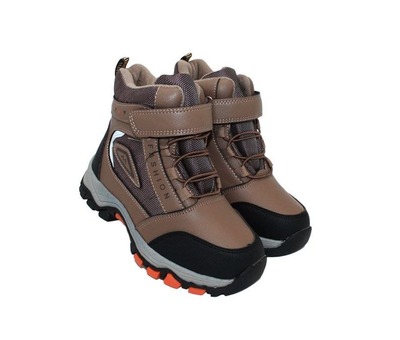 Термо ботинки BBT для мальчиков песочные с чёрными вставками. width=