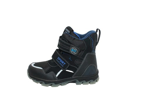 Термо ботинки EeBb для мальчиков чёрные с отражателями. Фото 3