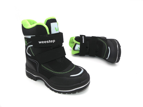 Термо ботинки Weestep черные с салатовым Фото 5