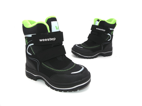 Термо ботинки Weestep черные с салатовым Фото 4