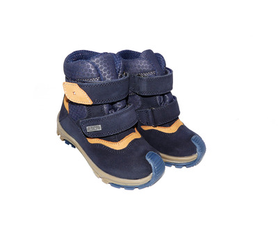 Термо-ботинки Bartek мембрана синие с рыжим