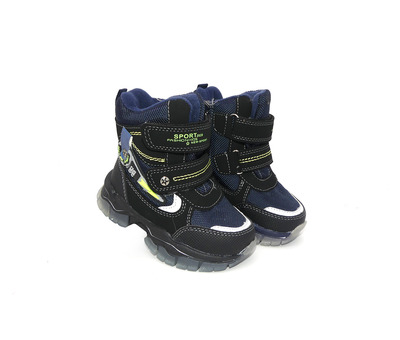 Термо-ботинок BBT сине-черные с зеленым
