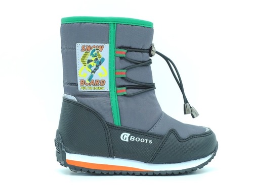 Термо ботинки Tom M для мальчиков серые с зелёной вставкой Фото 2