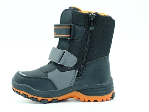Термо ботинки  Ytop для мальчиков черные с оранжевыми вставками Фото 4