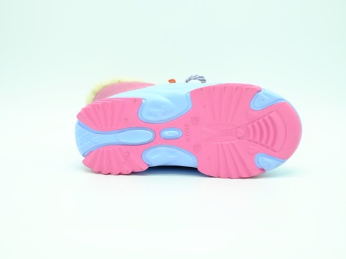 Ботинки Demar розово-голубые для девочек овчина Фото 3